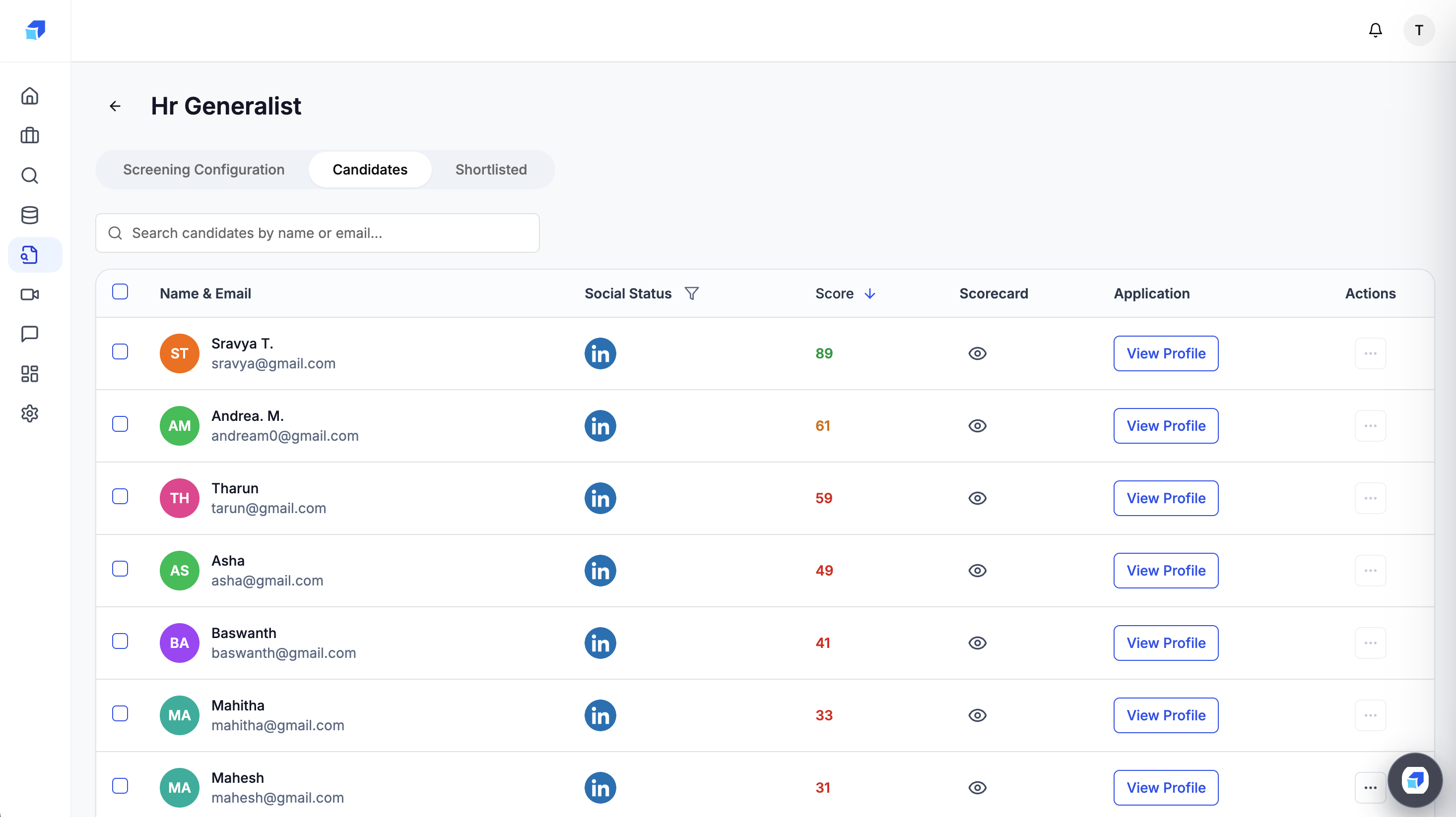 Candidate Screening screenshot 1
